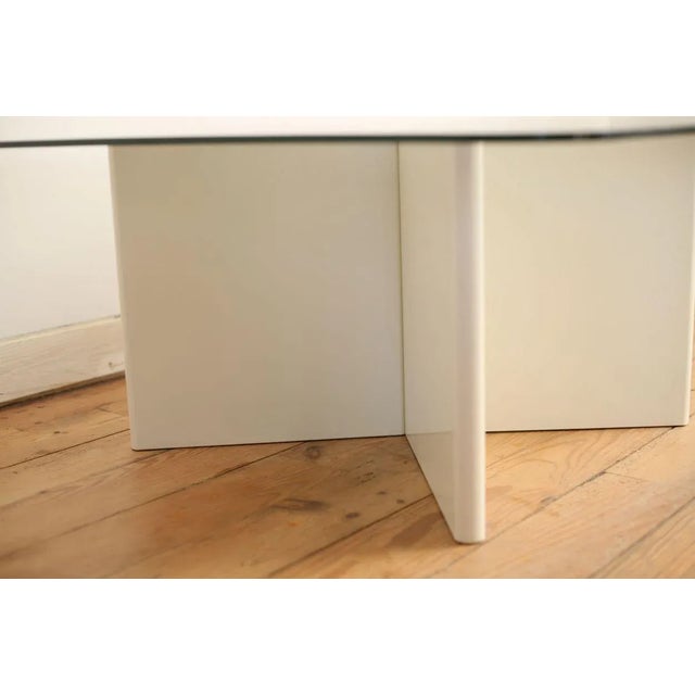 French Lacquered Wood & Glass Coffee Table, 1980s For Sale - Image 3 of 18