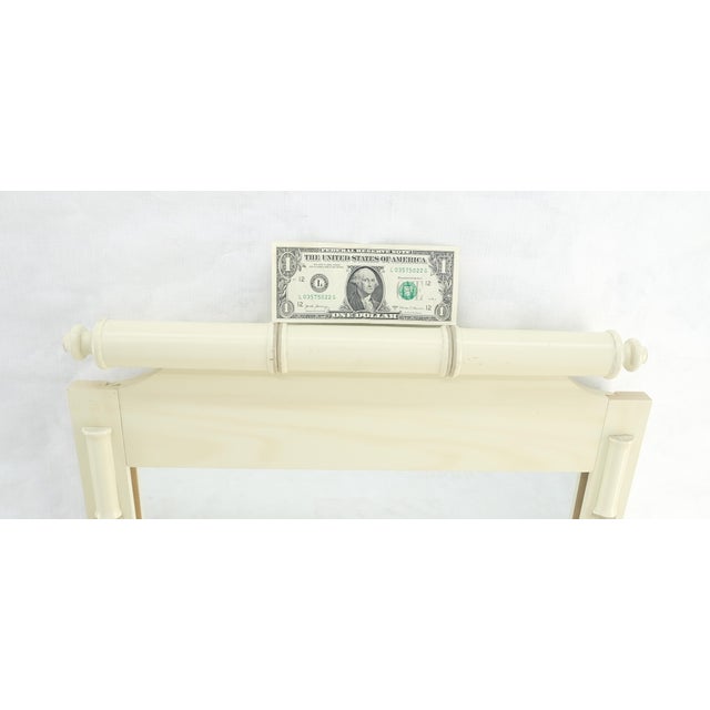 Wood Pair of White Lacquer Mid Century Modern Rectangle Faux Bamboo Wall Mirrors For Sale - Image 7 of 9