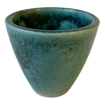 Stoneware Vase in Green Glaze, Saxbo, 1950s For Sale