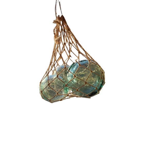 Vintage Glass Decor Fishing Floats Balls With 2001 Custom Art Glass Oregon Float Set of 5 For Sale - Image 14 of 18