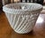 Vintage Italian Handmade Small Rope Twist Basketweave Ceramic Cachepot/Planter, Blanc De Chine. In the 'Capodimonte'...