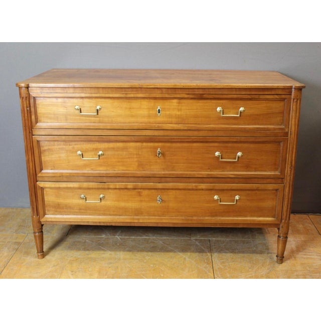 Louis XVI Style Chest of Drawers in Cherry Wood, 1800s For Sale - Image 12 of 12