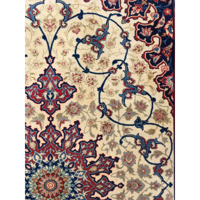Textile Vintage Isfahan Rug, 1940s For Sale - Image 7 of 13