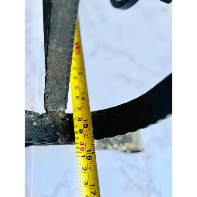 Vintage Mid-Century Wrought Iron Magazine Rack With Brass Handle – Elegant Decorative Storage For Sale - Image 11 of 11