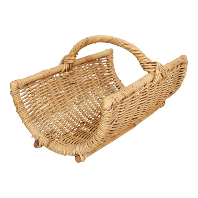 Large Wicker Fireplace Basket For Sale