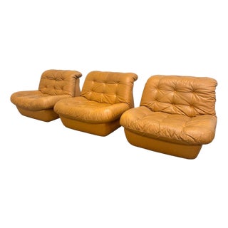 Vintage Lounge Chairs, 1970s, Set of 3 For Sale
