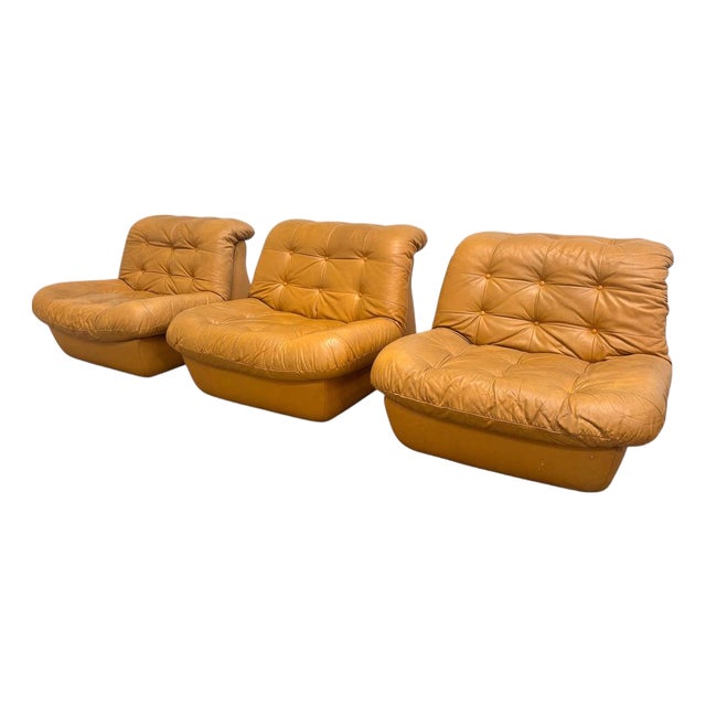 Vintage Lounge Chairs, 1970s, Set of 3 For Sale