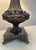 MINT NOS Vintage black marble and cast iron table lamp. Pleated cylindrical shade. Estate Piece Height:38.5 inches...