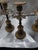 Metal Antique Bronze Candleholders For Sale - Image 7 of 10