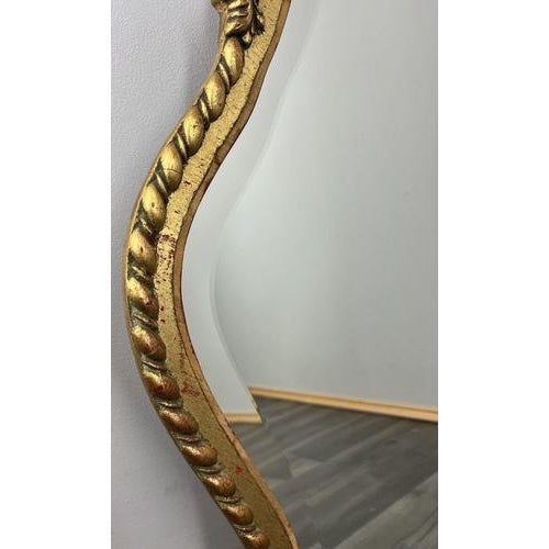 Vintage French Ornate Wall Mirror with Gold Finish For Sale - Image 5 of 11