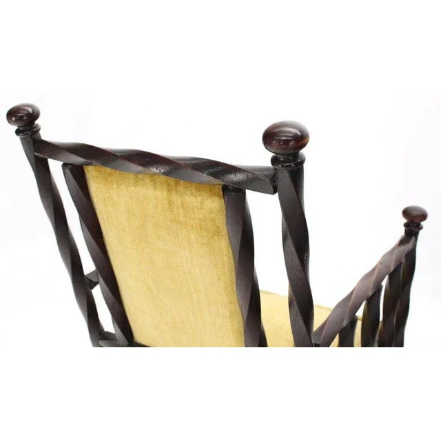 and unusual Arts & Crafts deco rocking chairs made of "twisted" wood with fine pancake finials.