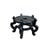 Black Lacquer 5 Curved Legs Round 10.5" Wood Plant Vase Display Stand For Sale In San Francisco - Image 6 of 7