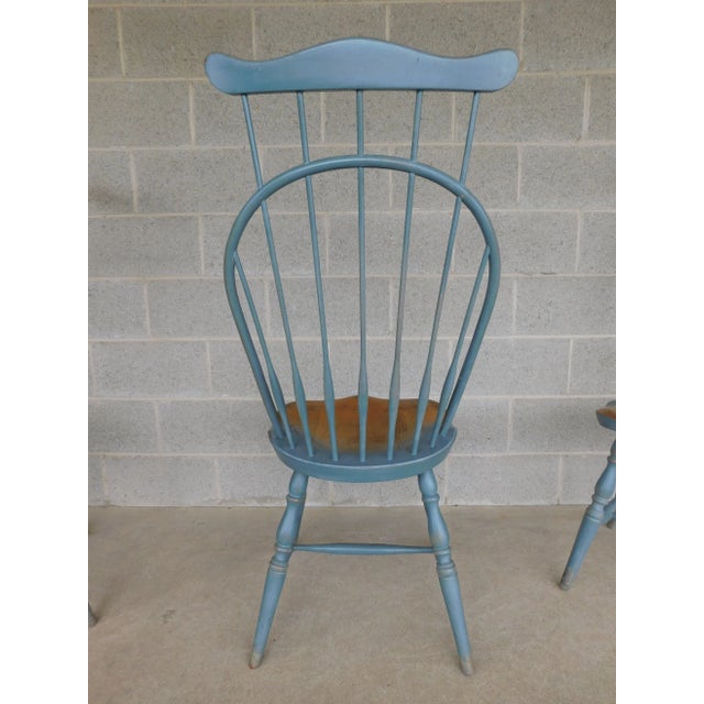 Traditional Set of 4 Bow Back High Comb Back Windsor Side Chairs For Sale - Image 3 of 12
