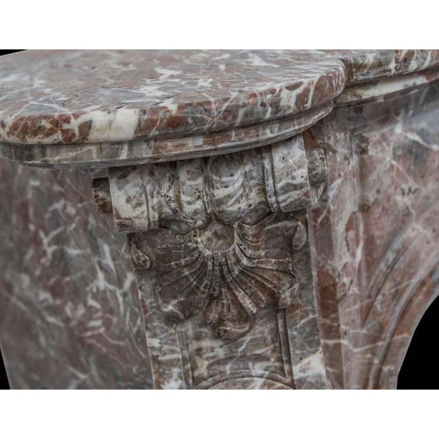 19th Century Louis XV Style Soft Rouge Marble Fireplace Surround For Sale - Image 5 of 7