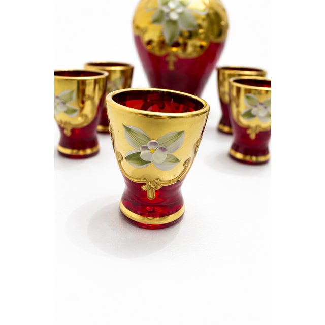 Vintage Murano Glass Liquor Service, 1980s, Set of 7 For Sale - Image 4 of 12