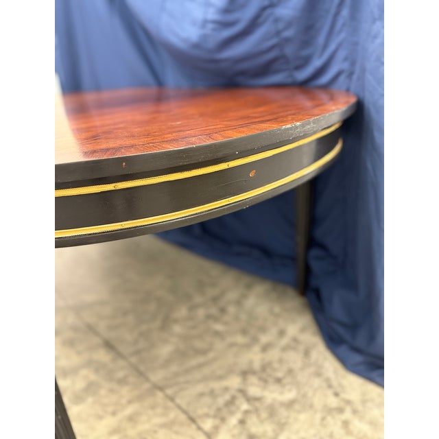 1960s Mid Century Louis XVI Jansen Style French Dining Table With Leaf For Sale In West Palm - Image 6 of 8