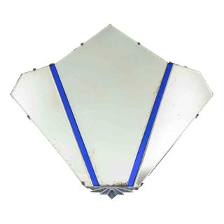 Vintage Art Déco Wall Mirror in Glass and Metal, Italy, 1920s For Sale