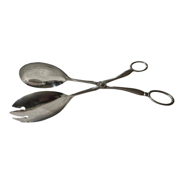 Vintage Raimond Sheffield England Silver Plate Serving Tongs For Sale