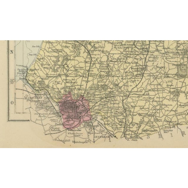 Worcestershire & Gloucestershire South Sheet Map by Edward Weller, 1885 For Sale - Image 6 of 9