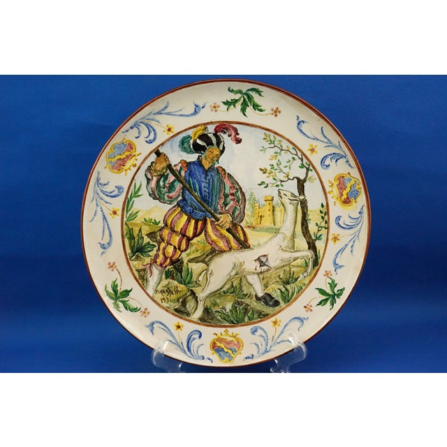 Large Neo-Renaissance Ceramic Plates, 1930, Set of 2 For Sale - Image 14 of 18