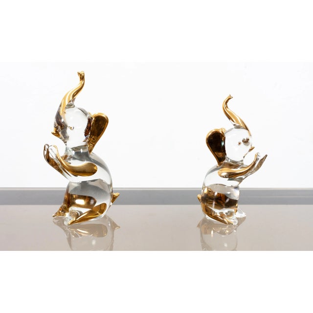 Crystal Glass Elephants from Murano, 1950s, Set of 2 For Sale - Image 9 of 11