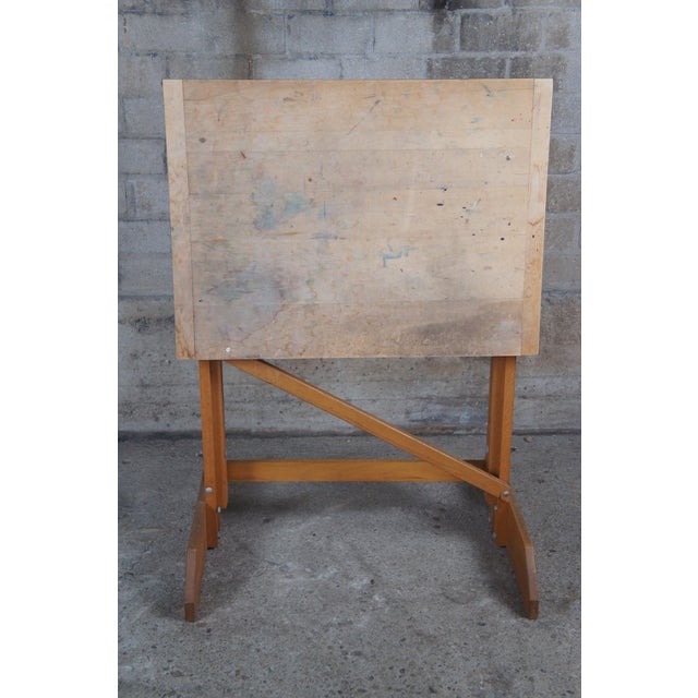 Mid 20th Century H.E. Smith Company Oak Adjustable Trestle Base