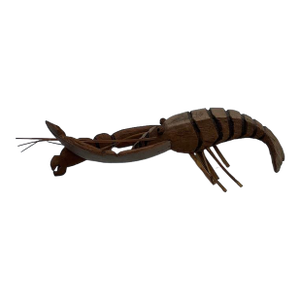 Carved Wood Lobster Sculpture