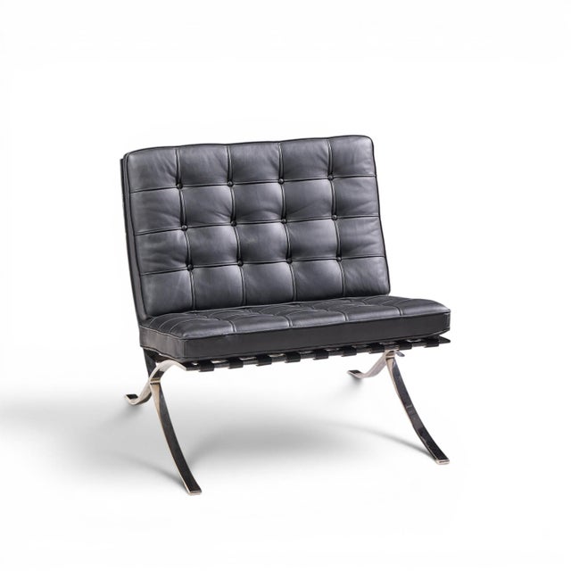 Mies Van Der Rohe for Knoll Mid Century Barcelona Chairs - Pair For Sale - Image 12 of 13