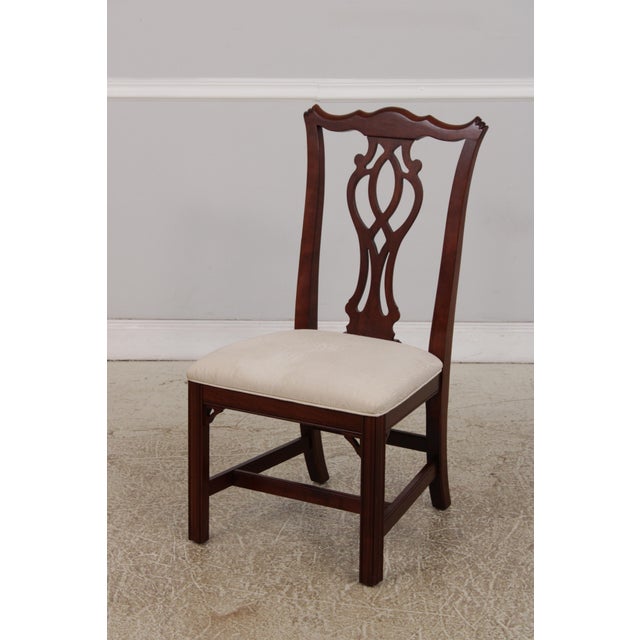 Set of 10 Knob Creek Cherry Chippendale Dining Chairs For Sale - Image 13 of 18