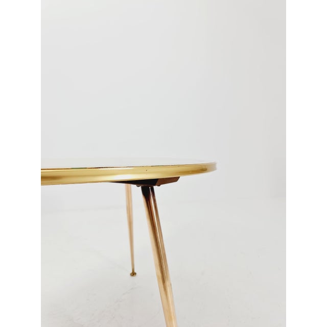 Mid-Century German Tripod Glass & Brass Coffee Table ffrom Ilse Möbel, 1950s For Sale - Image 5 of 11
