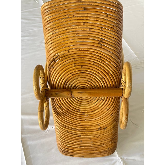 Italian Pencil Bamboo Magazine Rack, 1960s Gabriella Crespi Style For Sale - Image 10 of 10