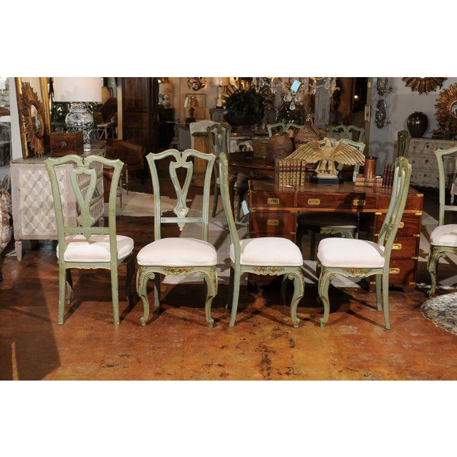 Set Of 12 Italian 19th Century Dining Room Chairs With Hand