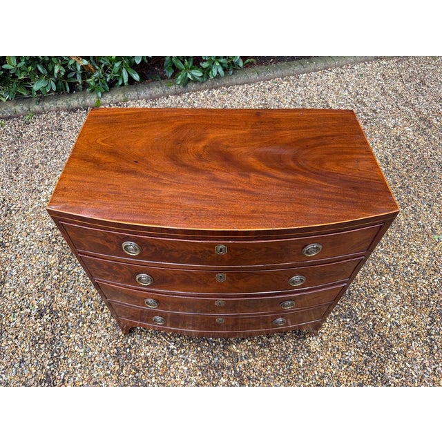 Antique Georgian Mahogany Bow Fronted Chest of Drawers, 1820 For Sale - Image 10 of 12