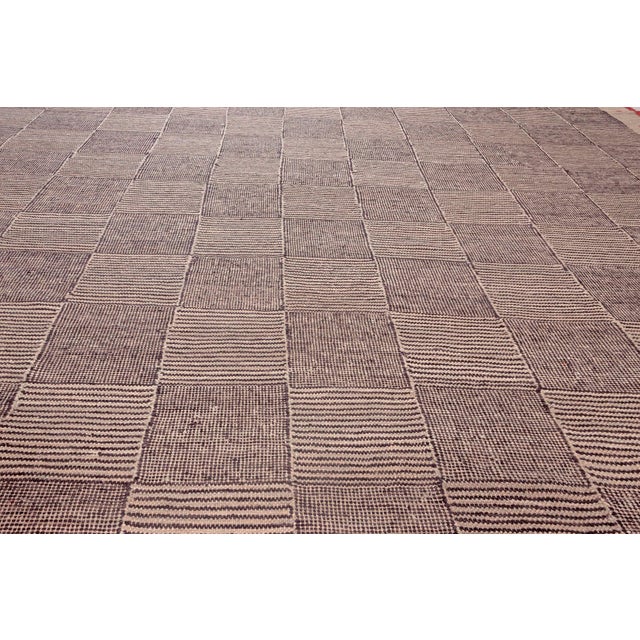 "Optique" Modern Oversized Flatweave Geometric Gray Rug by Doris Leslie Blau For Sale - Image 4 of 8