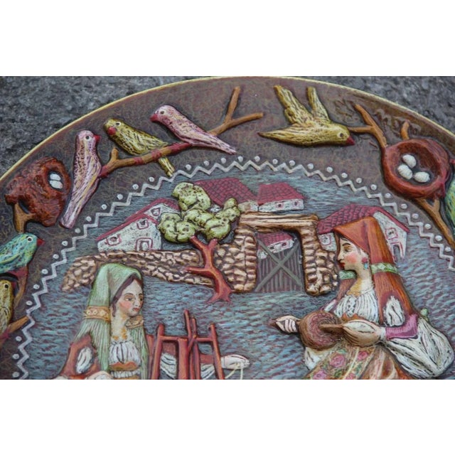 Large Italian Ceramic Decorative Plate by Paolo Loddo, 1960s For Sale - Image 9 of 11