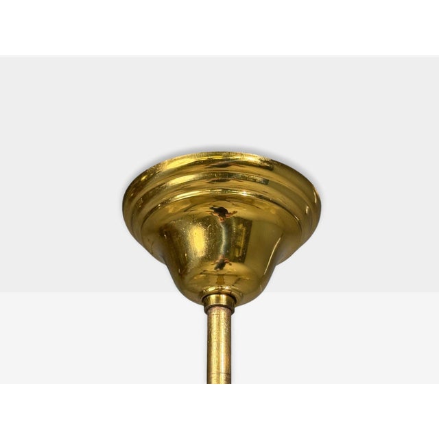 Swedish Modern, Pendant Light, Brass, Glass, Sweden, 1950s For Sale - Image 14 of 15
