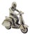 Vintage Italian Silver Vespa Piaggio Scooter Figurine, 1980s For Sale