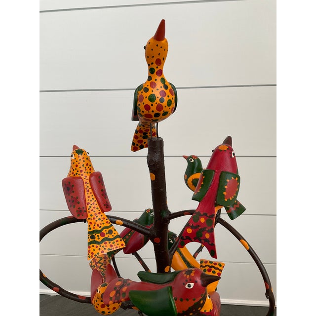 Wood Folk Art Bird Tree For Sale - Image 7 of 8