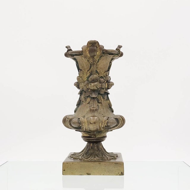 Traditional Circa 19th Century Brass Vases With Zinc Liners, a Pair For Sale - Image 3 of 9