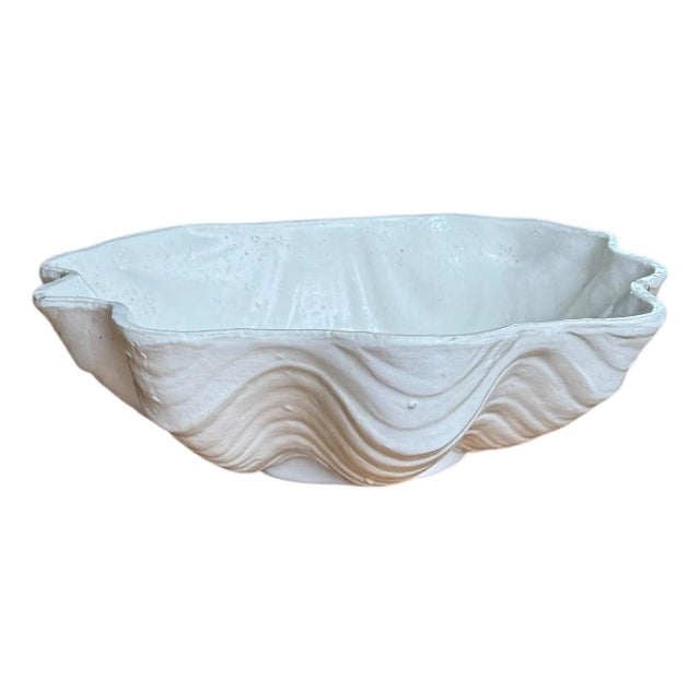 South Seas Stoneware Shell Bowl Planter For Sale
