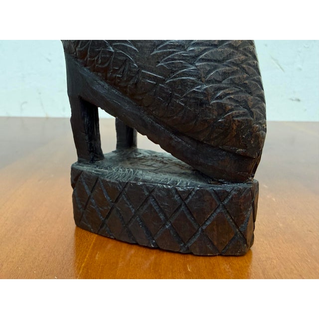 African Hand Carved Wood Mother + Child Sculpture For Sale - Image 12 of 12