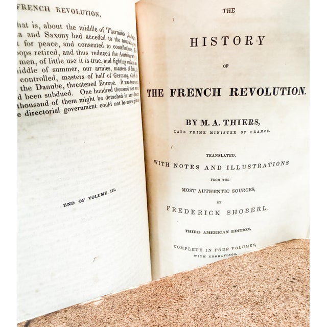 Coffee Set of Vintage French Revolution Books. Volume 1-4 For Sale - Image 8 of 8