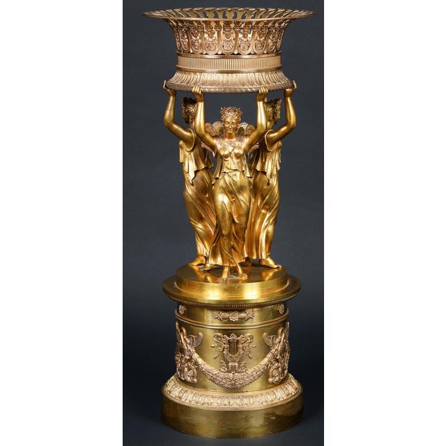 Antique Gilded Bronze Centerpiece Empire, France, 1825 For Sale - Image 18 of 18