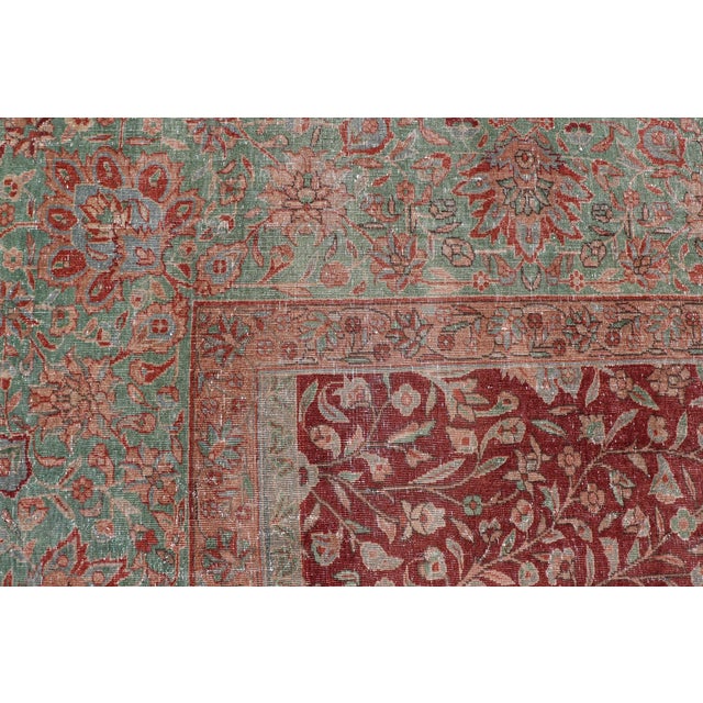 Antique Indian Amritsar Rug With Tree of Life Design in Rich Reds 9'10 X 14'7 For Sale - Image 9 of 12
