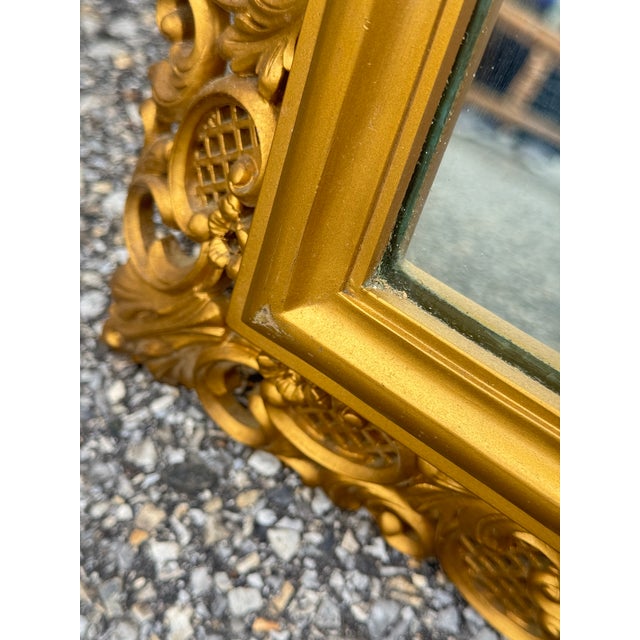 Vintage Carved Giltwood Baroque Rococo Mirror For Sale In Philadelphia - Image 6 of 11