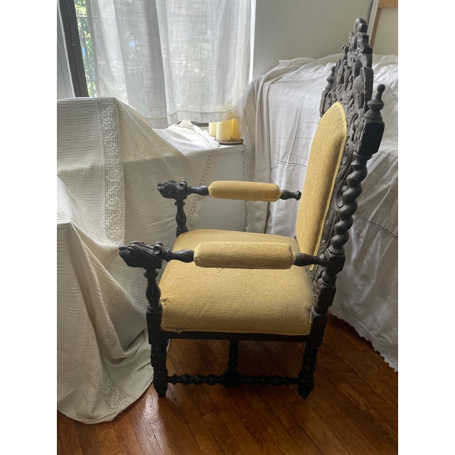 XIXth Century Reproduction of Two Flemish Carved Oak Dinning Chairs For Sale In New York - Image 6 of 8