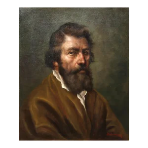 Man, Unknown Artist Oil on Canvas, Signed 'g. Domay' Lower Right