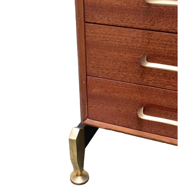 Teak Desk with Brass Handles and Feet from Antonio Ferretti, Italy, 1960s For Sale - Image 6 of 10