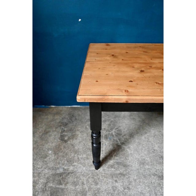 Large Bohemian Farm Table with Black Feet, 1970s For Sale - Image 15 of 18