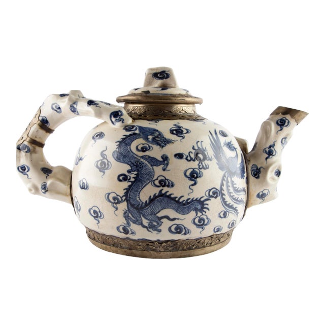Oversize Dragon and Phoenix Teapot For Sale